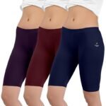 Selsia Women's Cotton Regular Fit Cycling Shorts Pack of 3  (Multi Color)