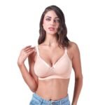 Womens Non Padded Non Wired Bra Soft Breathable Everyday Comfort Bra Floral Jacquard Fabric  Adjustable Straps Back Closure Support Bra - Image 3