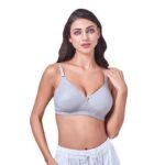Womens Padded Full Coverage Bra Lace Fabric Inner Elastic  Wide Straps underband Adjustable Straps Back Closure