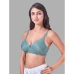 Womens Padded Full Coverage Bra Lace Fabric Inner Elastic  Wide Straps underband Adjustable Straps Back Closure - Image 3