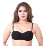 Women's Transparent Back Bra with Anti Skid Gel Elastic on Cups