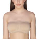 Women’s Nylon Spandex Solid Tube Bra Padded Wire Free Stretchable Seamless Strapless Breathable Pull On Bandeau Bralette Bras Free Size - Image 6