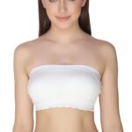 Women’s Nylon Spandex Solid Tube Bra Padded Wire Free Stretchable Seamless Strapless Breathable Pull On Bandeau Bralette Bras Free Size - Image 4